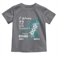 Sexual Assault Awareness Toddler T Shirt Teal Ribbon Flower