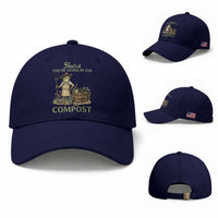 That's It You're Going in the Compost Baseball Cap Funny Frog Gardener Meme