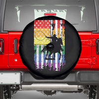 Rodeo Gay Cowboy Western LGBTQ Rainbow Flag Spare Tire Cover