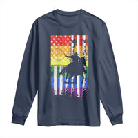 Rodeo Gay Cowboy Western LGBTQ Rainbow Flag Long Sleeve Shirt