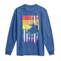 Rodeo Gay Cowboy Western LGBTQ Rainbow Flag Long Sleeve Shirt