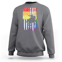Rodeo Gay Cowboy Western LGBTQ Rainbow Flag Sweatshirt