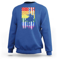 Rodeo Gay Cowboy Western LGBTQ Rainbow Flag Sweatshirt