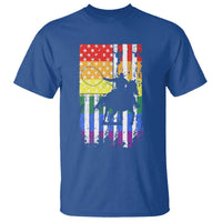 Rodeo Gay Cowboy Western LGBTQ Rainbow Flag T Shirt