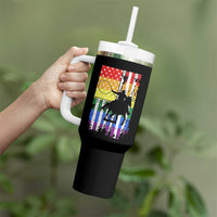 Rodeo Gay Cowboy Western LGBTQ Rainbow Flag Tumbler With Handle