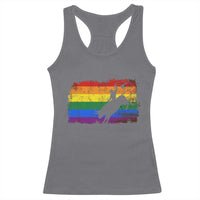 Rodeo Cowboy Bull Rider Western LGBTQ Rainbow Flag Racerback Tank Top