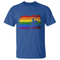 Rodeo Cowboy Bull Rider Western LGBTQ Rainbow Flag T Shirt