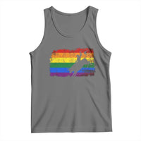 Rodeo Cowboy Bull Rider Western LGBTQ Rainbow Flag Tank Top