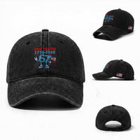 250th America Anniversary Washed Cotton Baseball Cap Funny Italian Brainrot Meme 4th of July