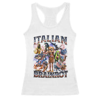 Funny Italian Brainrot Meme 4th of July Racerback Tank Top