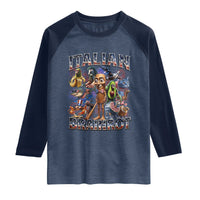 Funny Italian Brainrot Meme 4th of July Raglan Shirt
