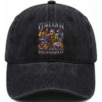Funny Italian Brainrot Meme 4th of July Washed Cotton Baseball Cap