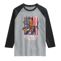 250th America Anniversary Raglan Shirt Funny Tung Tung Tung Sahur Tralalero Tralala 4th of July