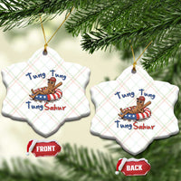 Tung Tung Tung Sahur Italian Brainrot 4th of July Ceramic Ornament