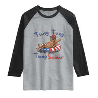 Tung Tung Tung Sahur Italian Brainrot 4th of July Raglan Shirt