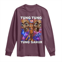 Tung Tung Sahur Italian Brainrot 4th Of July Meme Long Sleeve Shirt