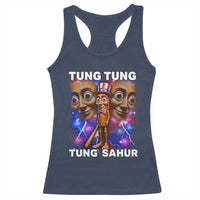 Tung Tung Sahur Italian Brainrot 4th Of July Meme Racerback Tank Top
