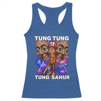 Tung Tung Sahur Italian Brainrot 4th Of July Meme Racerback Tank Top