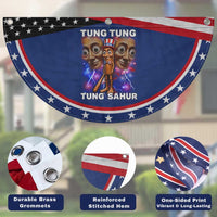 Tung Tung Sahur Italian Brainrot 4th Of July Meme Patriotic Fan Flag