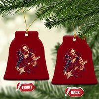 Abraham Lincoln Playing Guitar 4th of July Ceramic Ornament
