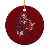 Abraham Lincoln Playing Guitar 4th of July Ceramic Ornament