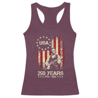 America's 250th Abraham Lincoln Playing Guitar Racerback Tank Top