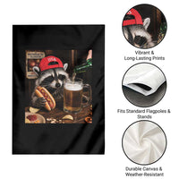 Patriotic USA Raccoon Drinking Beer Garden Flag 4th of July Meme