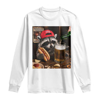 Patriotic USA Raccoon Drinking Beer Long Sleeve Shirt 4th of July Meme