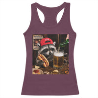 Patriotic USA Raccoon Drinking Beer Racerback Tank Top 4th of July Meme