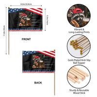 Raccoon Drinking Beer Patriotic Handheld Flag 4th of July Meme