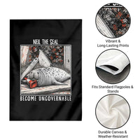 Neil The Seal Become Ungovernable Garden Flag Vintage Elephant Seal Animal Meme