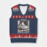 Neil The Seal Become Ungovernable V-Neck Knit Sweater Vest Vintage Elephant Seal Animal Meme