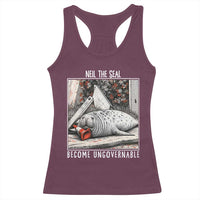 Neil The Seal Become Ungovernable Racerback Tank Top Vintage Elephant Seal Animal Meme