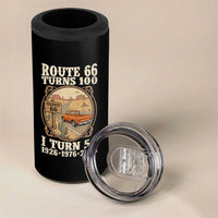 Highway 66 Turn 100 I Turn 50 4 in 1 Can Cooler Tumbler Vintage 100 Years 100 Year Centennial Anniversary Souvenir 1926-2026