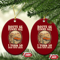 Highway 66 Turn 100 I Turn 50 Ceramic Ornament Vintage 100 Years 100 Year Centennial Anniversary Souvenir 1926-2026