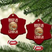 Highway 66 Turn 100 I Turn 50 Ceramic Ornament Vintage 100 Years 100 Year Centennial Anniversary Souvenir 1926-2026