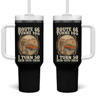 Highway 66 Turn 100 I Turn 50 Tumbler With Handle Vintage 100 Years 100 Year Centennial Anniversary Souvenir 1926-2026