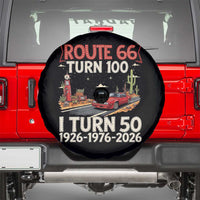 Highway 66 Turn 100 I Turn 50 Spare Tire Cover Vintage 1976 Road Sign Classic Muscle Car Lover 50 Year Old Gift