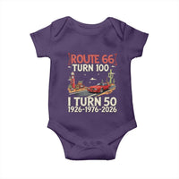 Highway 66 Turn 100 I Turn 50 Baby Onesie Vintage 1976 Road Sign Classic Muscle Car Lover 50 Year Old Gift