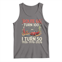 Highway 66 Turn 100 I Turn 50 Tank Top Vintage 1976 Road Sign Classic Muscle Car Lover 50 Year Old Gift