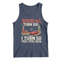 Highway 66 Turn 100 I Turn 50 Tank Top Vintage 1976 Road Sign Classic Muscle Car Lover 50 Year Old Gift