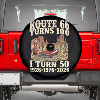 Highway 66 Turn 100 I Turn 50 Spare Tire Cover Vintage 1976 Road Sign American Muscle Car Lover 50 Year Old Gift