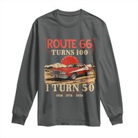 Highway 66 Turn 100 I Turn 50 Long Sleeve Shirt Vintage 1976 Road Sign Classic Muscle Car Lover 50th Birthday Gift