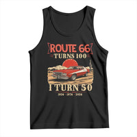 Highway 66 Turn 100 I Turn 50 Tank Top Vintage 1976 Road Sign Classic Muscle Car Lover 50th Birthday Gift