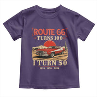 Highway 66 Turn 100 I Turn 50 Toddler T Shirt Vintage 1976 Road Sign Classic Muscle Car Lover 50th Birthday Gift