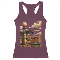 Highway 66 Classic Gas Pump Desert Classic Pickup Truck Car Lover Racerback Tank Top