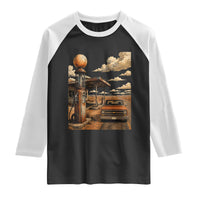 Highway 66 Classic Gas Pump Desert Classic Pickup Truck Car Lover Raglan Shirt