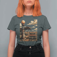 Highway 66 Classic Gas Pump Desert Classic Pickup Truck Car Lover T Shirt For Women