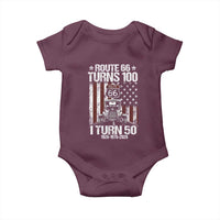 Highway 66 Turn 100 I Turn 50 Baby Onesie Vintage 1976 America Road Sign America Antique Car Lover 50 Year Old Gift