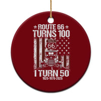 Highway 66 Turn 100 I Turn 50 Ceramic Ornament Vintage 1976 America Road Sign America Antique Car Lover 50 Year Old Gift